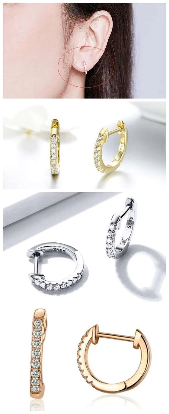 CZ Small Hoop Huggie Earrings