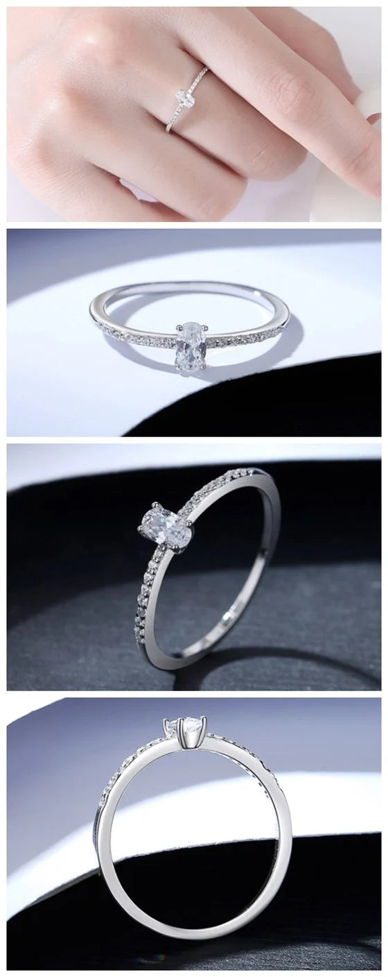 Oval CZ Ring – 925 Sterling Silver
