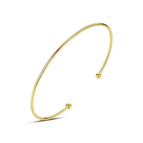 Open Cuff Bangle – 925 Sterling Silver, Gold Plated