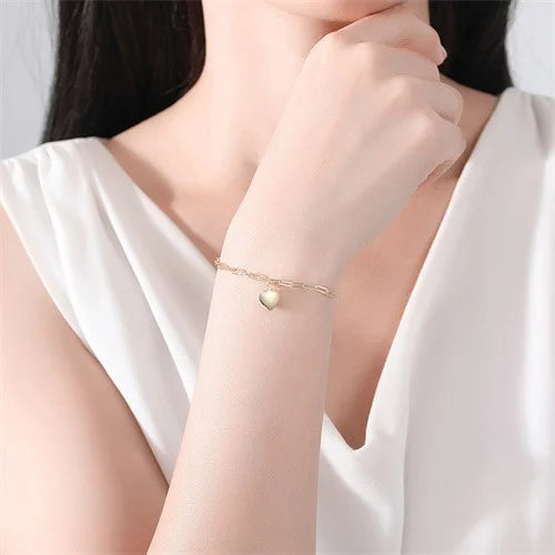 Heart Charm Bracelet – 925 Sterling Silver