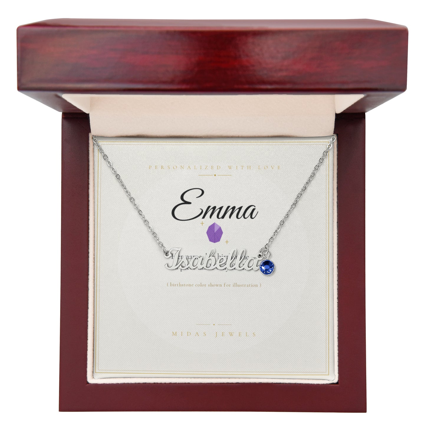 Custom Name Necklace with Birthstone