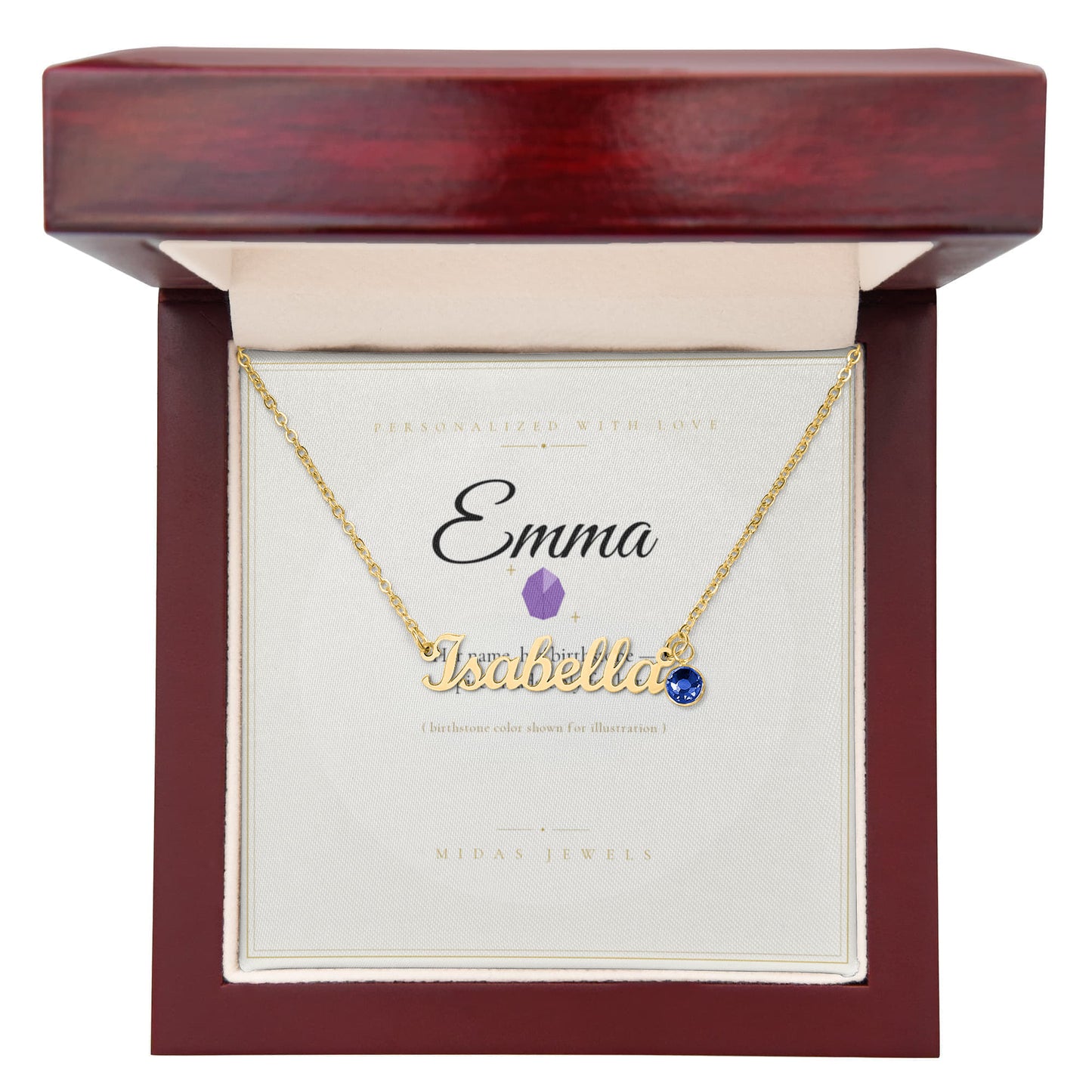 Custom Name Necklace with Birthstone