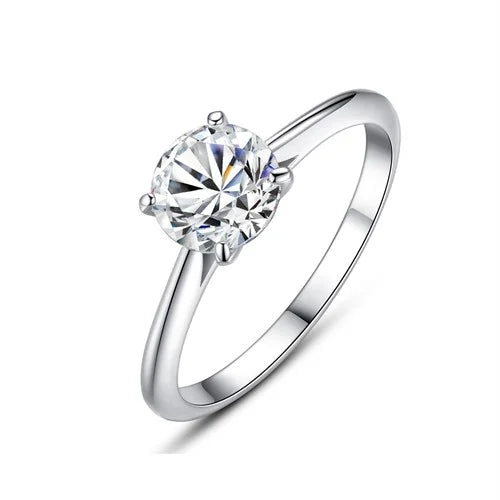 Classic Four Claws CZ Wedding Ring