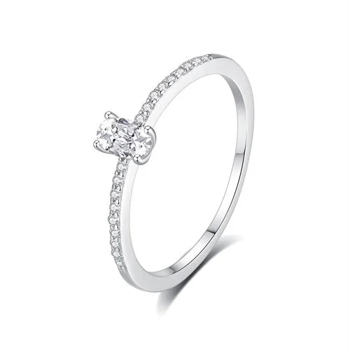 Oval CZ Ring – 925 Sterling Silver