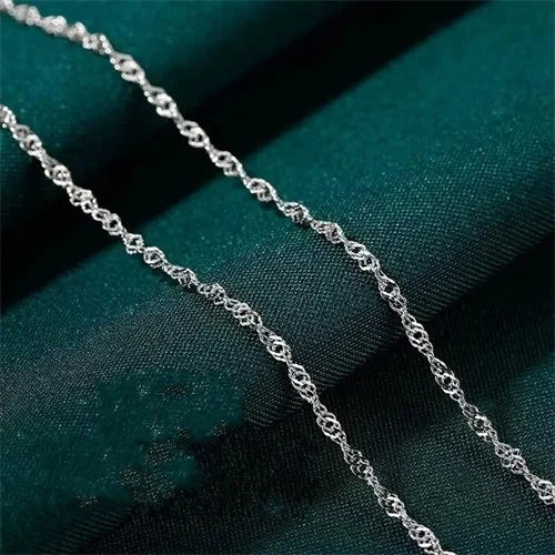 Silver Jewelry Wave Chain Design