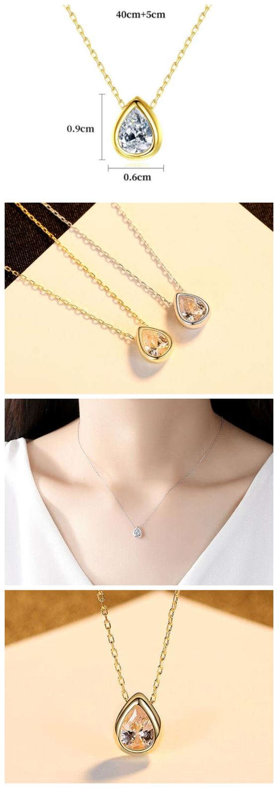 Teardrop Elegance Necklace Golden
