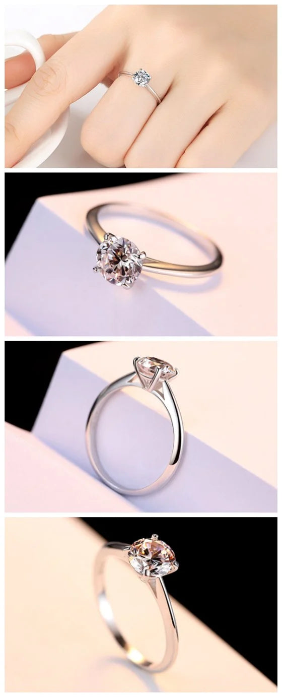 Classic Four Claws CZ Wedding Ring